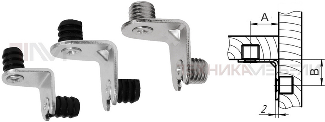 17078 Стяжка угловая 2.16DK с футорками и винтами М6